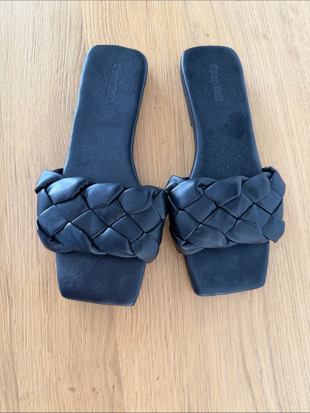 Woven Slide Sandals for Women - Black